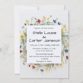 Elegante tuin bloemen bruiloft kaart (Voorkant)