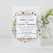 Elegante tuin bloemen bruiloft kaart (Staand voorkant)