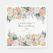 Elegante Tuin Bloemen Groen Pensioen Party Servet (Voorkant)