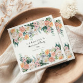 Elegante Tuin Bloemen Groen Pensioen Party Servet