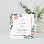 Elegante Tuin Bloemen Lijst Bruiloft Uitnodiging (Staand voorkant)