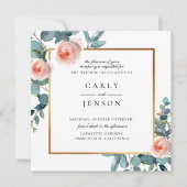 Elegante Tuin Bloemen Lijst Bruiloft Uitnodiging (Voorkant)