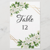 ELEGANTE TUIN BLOEMEN LIJST GROEN TAFELNUMMERS (Voorkant)