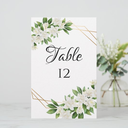 ELEGANTE TUIN BLOEMEN LIJST GROEN TAFELNUMMERS (Staand voorkant)