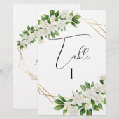 ELEGANTE TUIN BLOEMEN LIJST GROEN TAFELNUMMERS (Voorkant / Achterkant)