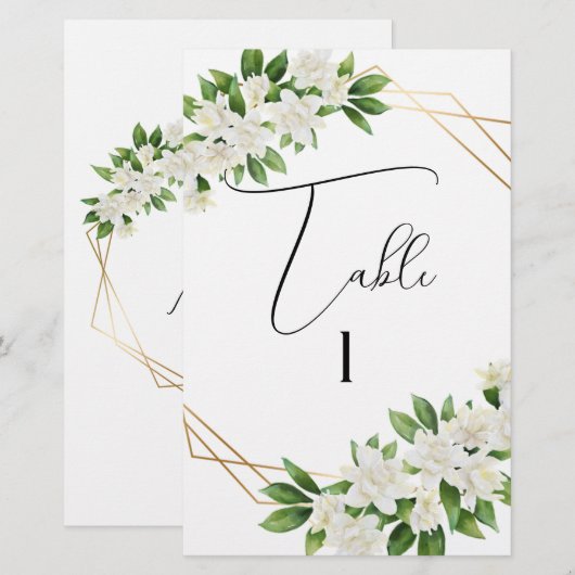 ELEGANTE TUIN BLOEMEN LIJST GROEN TAFELNUMMERS (Voorkant / Achterkant)
