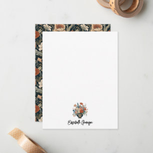 Elegante Tuin Bloemen Monogram Stationery Notitiekaartje