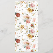 Elegante Tuin Bloemen Waterverf Bruidsdouche Menu (Achterkant)