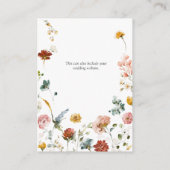 Elegante Tuin Bloemen Waterverf Bruiloft Details Informatiekaartje (Achterkant)
