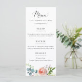 Elegante tuin bloemenbruiloft menu (Staand voorkant)