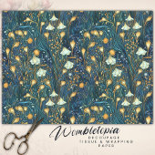 Elegante Tuin Bloemendecoupage in Schemerlicht Tissuepapier