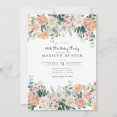 Elegante Tuin Bloemengroen 80ste Verjaardagsfeest Kaart (Voorkant)