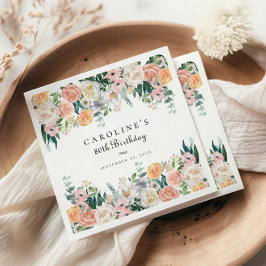 Elegante Tuin Bloemengroen 80ste Verjaardagsfeest Servet