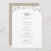 Elegante tuin bloemenrustieke bruiloft menu (Voorkant / Achterkant)