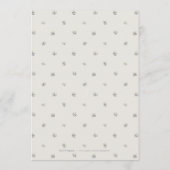 Elegante tuin bloemenrustieke bruiloft menu (Achterkant)