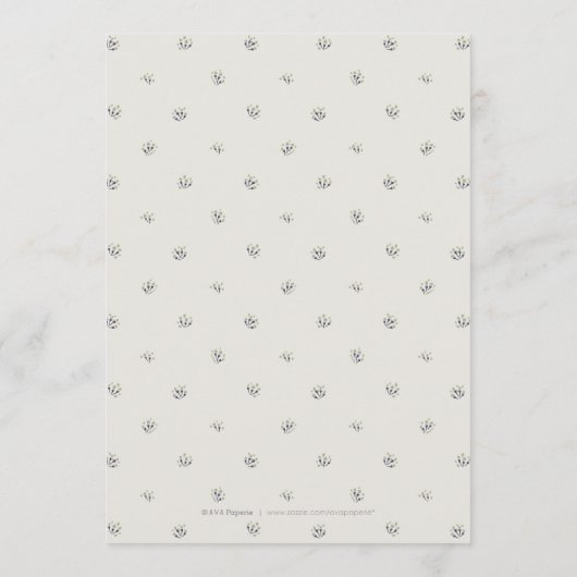 Elegante tuin bloemenrustieke bruiloft menu (Achterkant)