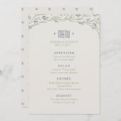 Elegante tuin bloemenrustieke bruiloft menu (Voorkant / Achterkant)