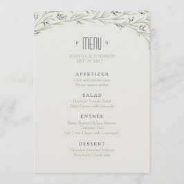 Elegante tuin bloemenrustieke bruiloft menu