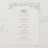 Elegante tuin bloemenrustieke bruiloft menu (Voorkant)