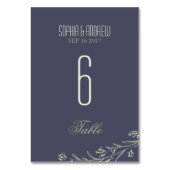 Elegante tuin bloemenrustieke bruiloft tafel numme kaart (Voorkant)