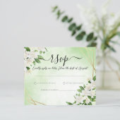ELEGANTE TUIN BLOEMGROEN Bruiloft RSVP Kaart (Staand voorkant)