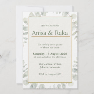 Elegante tuin bloemige trouwuitnodiging save the date