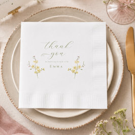 Elegante Tuin Boho Wilde Bloemen Bruidsfeest Servet