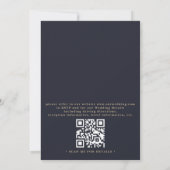 Elegante tuin botanische bloemencode QR-code bruil Kaart (Achterkant)