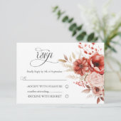 Elegante tuin bruiloft RSVP kaartje (Staand voorkant)