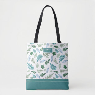 Elegante tuin grillen groen monogram tote bag