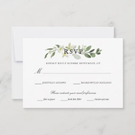 Elegante Tuin Groene Eucalyptus Huwelijk Rsvp Kaartje