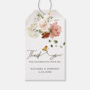 Elegante Tuin met Wilde Bloemen Bedankkaartje Cadeaulabel