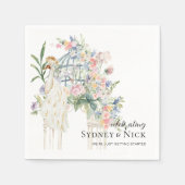 Elegante Tuin Pauw Bloemen Huwelijk Servet (Voorkant)