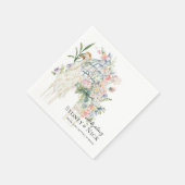 Elegante Tuin Pauw Bloemen Huwelijk Servet (Hoek)