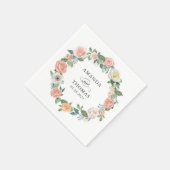 Elegante tuin Rozen Bloemen krans bruiloft Servet (Hoek)