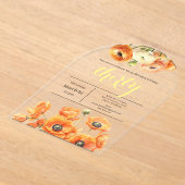 Elegante Tuin Sinaasappel Bloemen 30ste Verjaardag Acryl Uitnodigingen (Laagn)