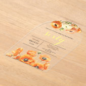 Elegante Tuin Sinaasappel Bloemen 60ste Verjaardag Acryl Uitnodigingen (Laagn)