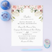 ELEGANTE TUIN STOFFIGE WATERVERF BLOEMENBRUILOFT FLYER (Enkel)