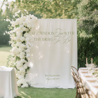 Elegante Tuin Thee Bruidsfeest Achtergronden Banne