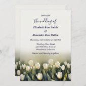 Elegante  tuin van witte tulpen bruiloft kaart (Voorkant / Achterkant)