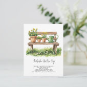 Elegante Tuin Waterverf Bloemengroen Bewegen Aankondigingskaart (Staand voorkant)