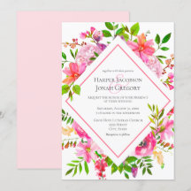 Elegante Tuin Waterverf Roze Bloemen Luchtige brui