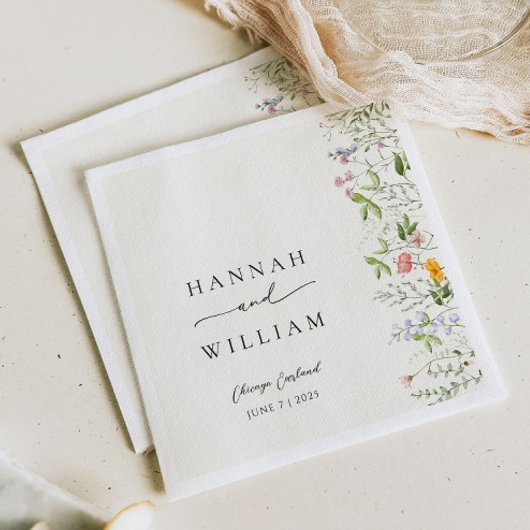 Elegante tuin Wildflower bruiloft Servet