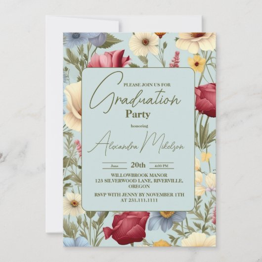 Elegante tuin Wildflower Meadow afstuderen Kaart