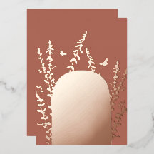 Elegante tuinbladeren en vlinders bruiloft  