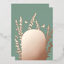 Elegante tuinbladeren en vlinders bruiloft