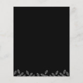 Elegante tuinbladeren Zwarte Trouwkaart (Achterkant)