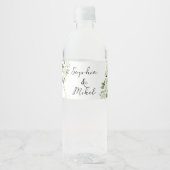 ELEGANTE TUINBLOEMEN GOUD LIJST GROEN BRUILOFT WATERFLES ETIKET (Voorkant)