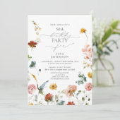 Elegante Tuinbloemen Waterverf 50e Verjaardag Kaart (Staand voorkant)