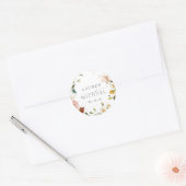 Elegante Tuinbloemen Waterverf Bloemen Bruiloft Ronde Sticker (Envelop)